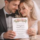 Pink and White Peony Wedding Einladung