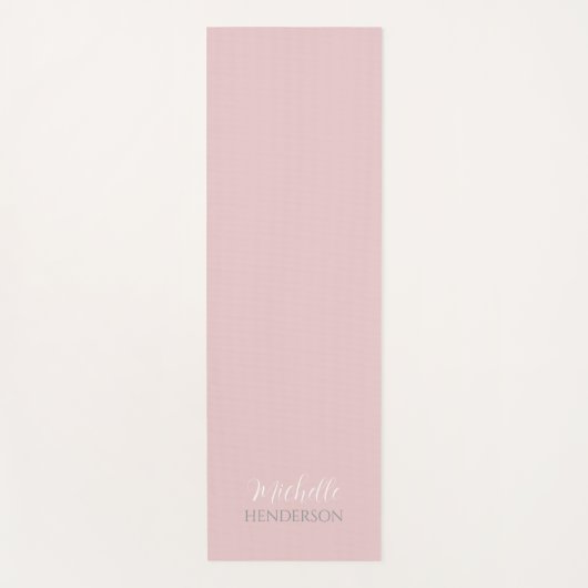 Pink and White Personalized Monogram Name Yogamatte (Vorderseite)