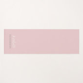 Pink and White Personalized Monogram Name Yogamatte (Vorderseite (Horizontal))