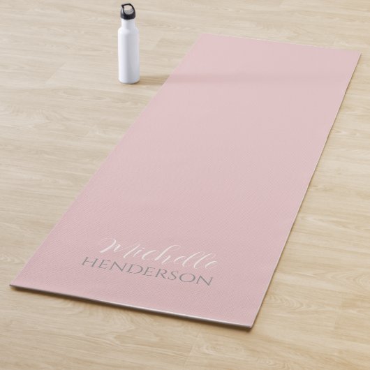 Pink and White Personalized Monogram Name Yogamatte (Beispiel)