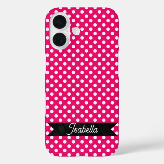 Pink and White Polka dots Case-Mate iPhone Hülle (Rückseite)