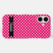 Pink and White Polka dots Case-Mate iPhone Hülle (Rückseite (Horizontal))
