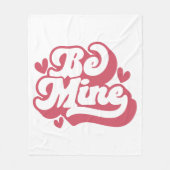 Pink and White Retro Vibes Be Mine  Fleecedecke (Vorderseite)