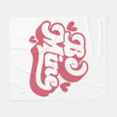 Pink and White Retro Vibes Be Mine  Fleecedecke (Vorderseite (Horizontal))