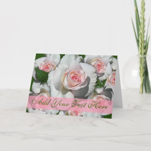 Pink and White Roses Notecards Karte (Vorderseite)