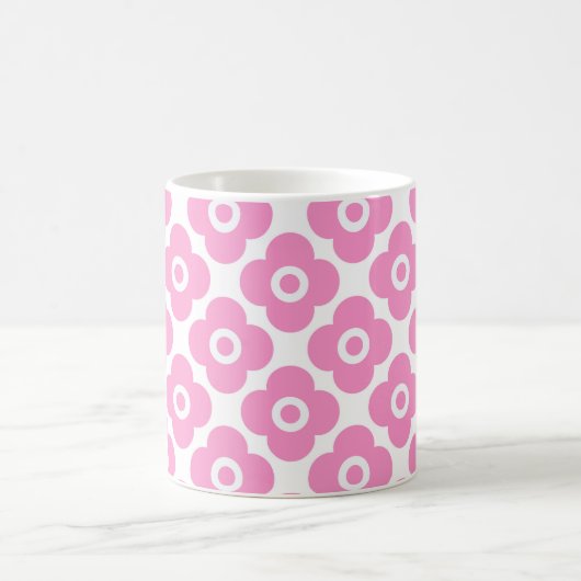 Pink and white simple floral pattern kaffeetasse (Mittel)