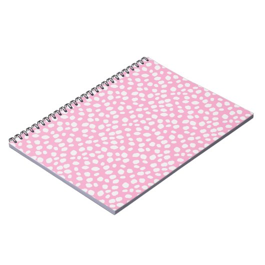 Pink and white spotty pattern notebook notizblock (Linke Seite)