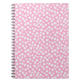Pink and white spotty pattern notebook notizblock
