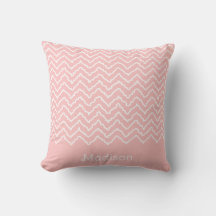 Pink And White Squiggly Chevron Zigzag And Name