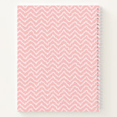 Pink And White Squiggly Chevron Zigzag With Name Notizblock (Rückseite)