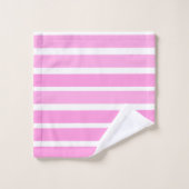Pink and White Stripes  Badhandtuch Set (Waschlappen)