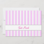Pink and White Stripes Editable New Address Ankündigung (Vorderseite)