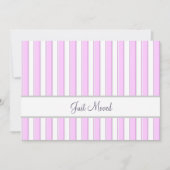 Pink and White Stripes Editable Script New Address Ankündigung (Vorderseite)