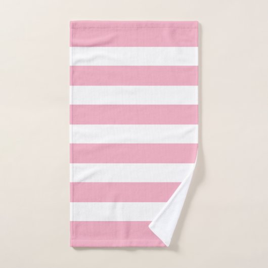 Pink and white stripes pattern badhandtuch set (Handtuch)