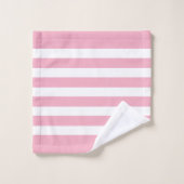 Pink and white stripes pattern badhandtuch set (Waschlappen)