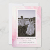 Pink and White Watercolor Catholic Wedding Einladung (Rückseite)