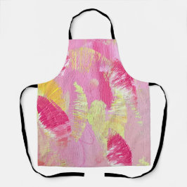 Pink and Yellow Abstract Art All-Over Print Apron Schürze