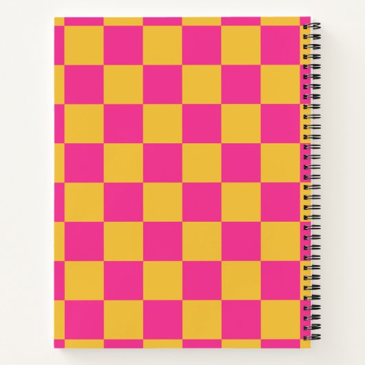 Pink and Yellow Checkerboard Notizblock (Rückseite)