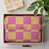 Pink and Yellow Checkerboard Seidenpapier (Geschenk)
