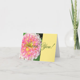 PINK AND YELLOW DAHLIA/DANKE CARD DANKESKARTE