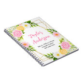 Pink and Yellow Floral Baby Birth Stats Notizblock (Rechte Seite)