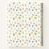 Pink and Yellow Floral Baby Birth Stats Notizblock (Rückseite)