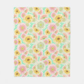 Pink and Yellow Floral Pattern Fleecedecke (Vorderseite)