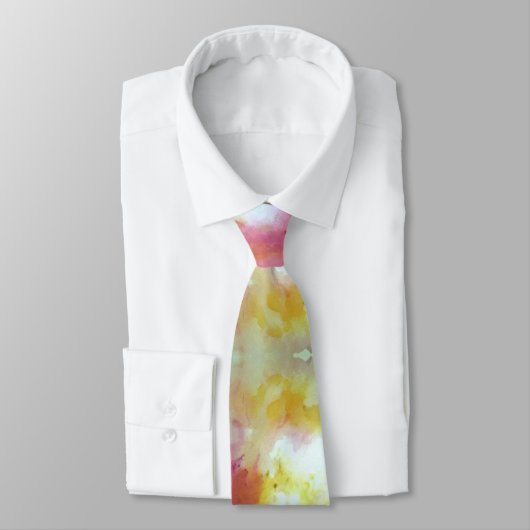 Pink and Yellow Flow H Pattern Krawatte (Gebunden)