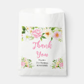 Pink and Yellow Flowers Birthday Thank You Geschenktütchen (Vorderseite)