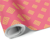 Pink and yellow geometric wrapping paper geschenkpapier (Rolleneckpunkt)