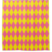 Pink and Yellow Harlequin Checkered Design  Duschvorhang (Vorderseite)