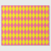 Pink and Yellow Harlequin Checkered Design Geschenkpapier (Flach)