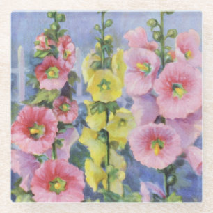 Pink and Yellow Hollyhock von Cargill, 1937 Glasuntersetzer
