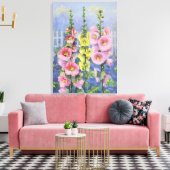 Pink and Yellow Hollyhock von Cargill, 1937 Leinwanddruck (Insitu (Wohnzimmer))