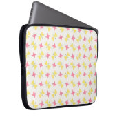 Pink and yellow pinwheel floral pattern laptopschutzhülle (Vorne Rechts)
