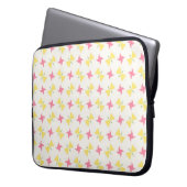 Pink and yellow pinwheel floral pattern laptopschutzhülle (Vorderseite Links)
