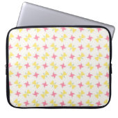Pink and yellow pinwheel floral pattern laptopschutzhülle (Vorderseite)
