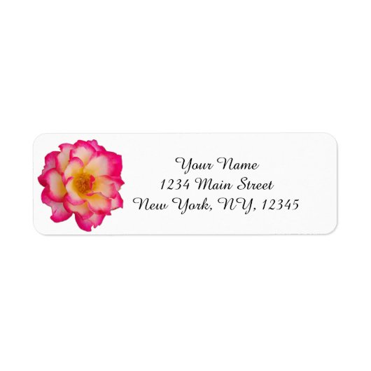 Pink and Yellow Rose Return Address Label (Vorne)