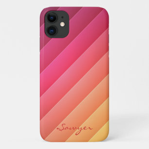 Pink and Yellow Striped Case-Mate iPhone Hülle