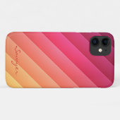 Pink and Yellow Striped Case-Mate iPhone Hülle (Rückseite (Horizontal))