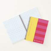Pink and Yellow striped notebook cover design Notizblock (Innenseite)