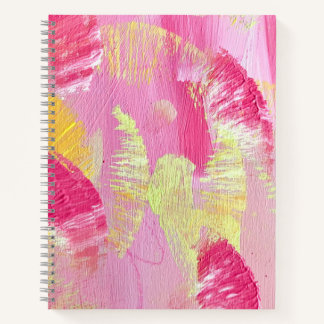 Pink and Yellow Wings Abstract Art Spiral Notebook Notizblock