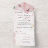 Pink Anemone All in One Wedite Einladung (Innen Boden)