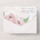 Pink Anemone All in One Wedite Einladung (Rückseite)