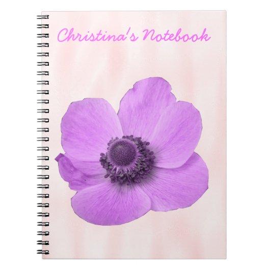 Pink Anemone Anpassbare Notebooks Notizblock (Vorderseite)