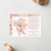 Pink Anemone Beerdigung Danke Karte, Beileid Mitteilungskarte (Vorderseite/Rückseite Beispiel)