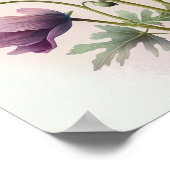 Pink Anemone Blume Art Print Poster (Ecke)