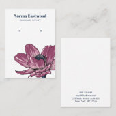 Pink Anemone Blume Blossom Earring Display Card Visitenkarte (Vorne/Hinten)