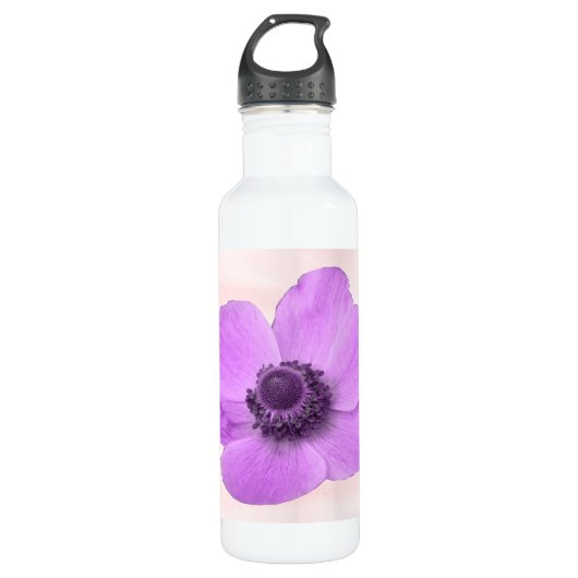Pink Anemone Edelstahlflasche (Vorderseite)