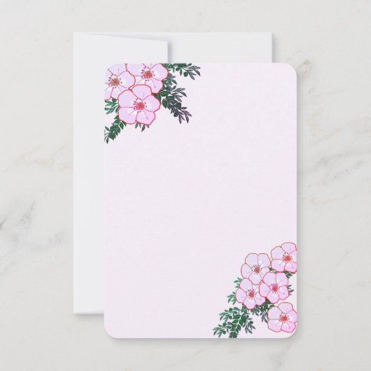 Pink Anemone Greenerity Blumenzwiebelkarte RSVP Ca Einladung (Rückseite)